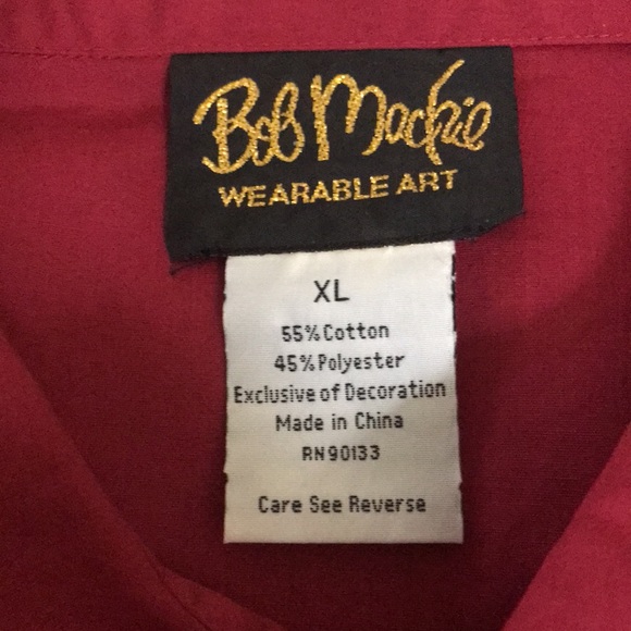 NEW Bob Mackie Sequin Cranberry Long Blouse…XL - Picture 4 of 5